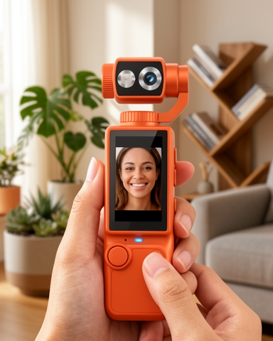 Taşınabilir 4K Gimbal Kamera 180 Derece Döner Lens Stabilizasyon