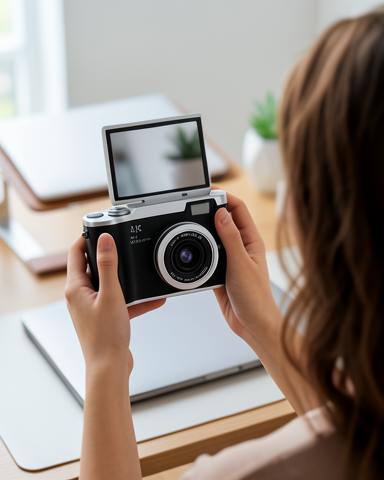 Kompakt 4K Dijital Kamera 48 MP Sensör 8X Zoom Vlog Selfie Uyumlu