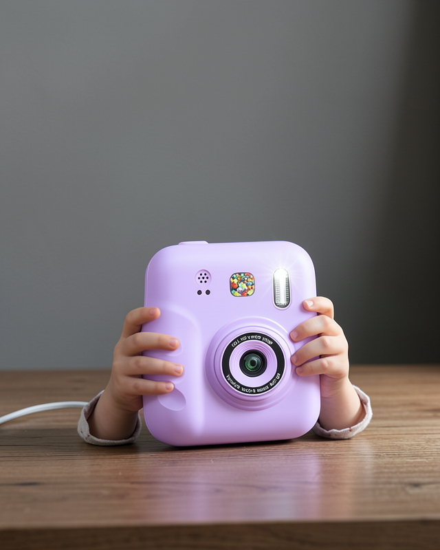 Eğitici Çocuk Kamerası Anında Fotoğraf Baskı 4 Rulo Kağıt 5 Kalem
