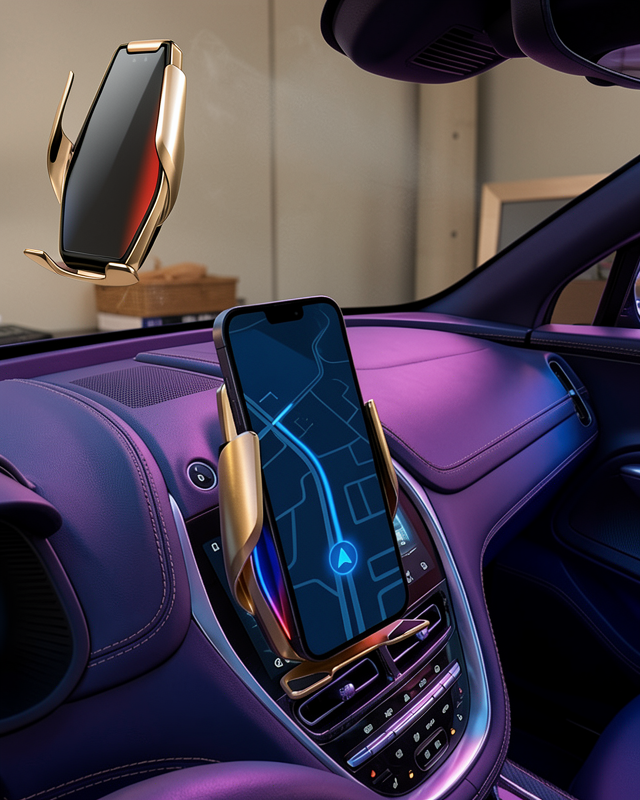 Otomatik Sensörlü Araç Telefon Tutucu 360 Derece Döner Kablosuz Şarj