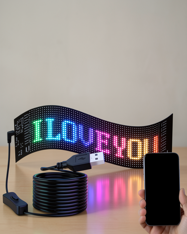 16x96 LED Yazı Paneli 60 cm RGB Programlanabilir Esnek Ekran
