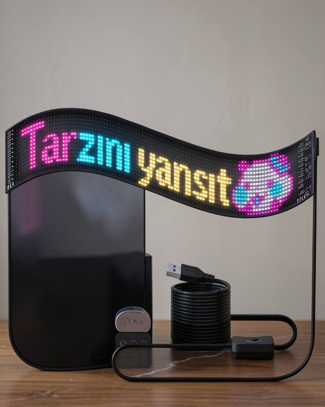 RGB LED Matrix Panel Esnek Yapı Kayan Yazı Ekranı Mobil Uygulama Kontrolü