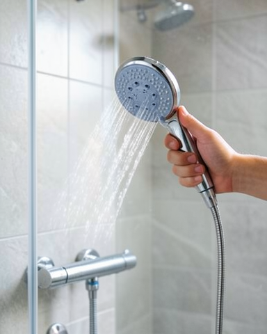 4 Kademeli El Duşu Seti Spiral Hortumlu Duvar Askılı Banyo