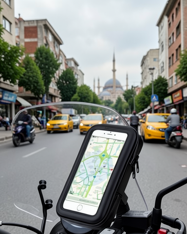 Su Geçirmez Motosiklet Telefon Tutucu Evrensel Gidon Montajı