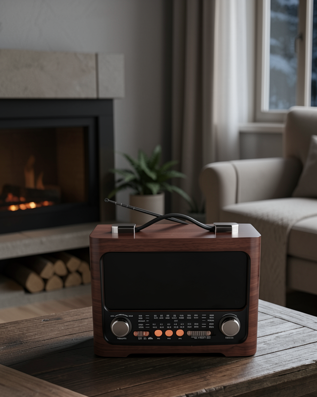 Bluetooth Hoparlör Taşınabilir Şömine Efektli LED Işıklı FM Radyo