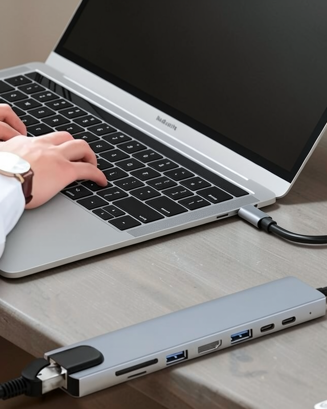 MacBook USB-C Dönüştürücü çoklu port hub taşınabilir adaptör