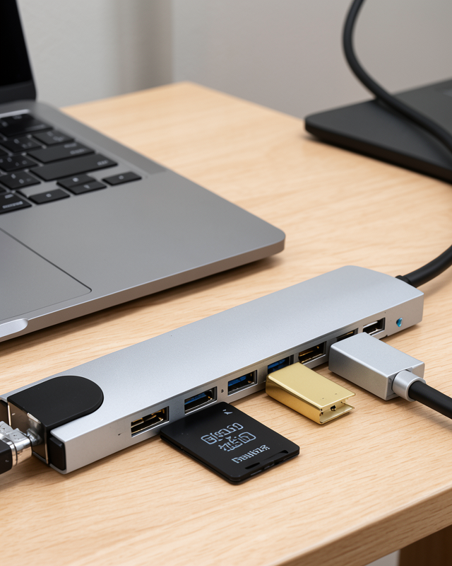 USB C Çoklu Port Adaptör HDMI Ethernet USB SD Kart Hub