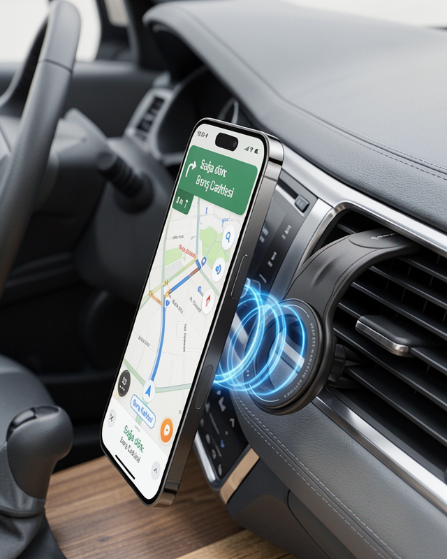 Araç Telefon Tutucu 360 Derece Döner Manyetik Güçlü Mıknatıs