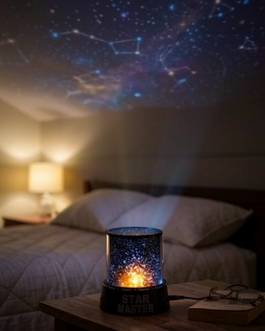 Star Projektör Gece Lambası LED Işık Yıldız Yansıtan USB Pille