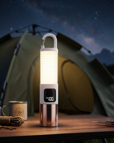 USB Şarjlı Kamp Feneri 500 Lümen Çift Işık Kaynağı Taşınabilir LED