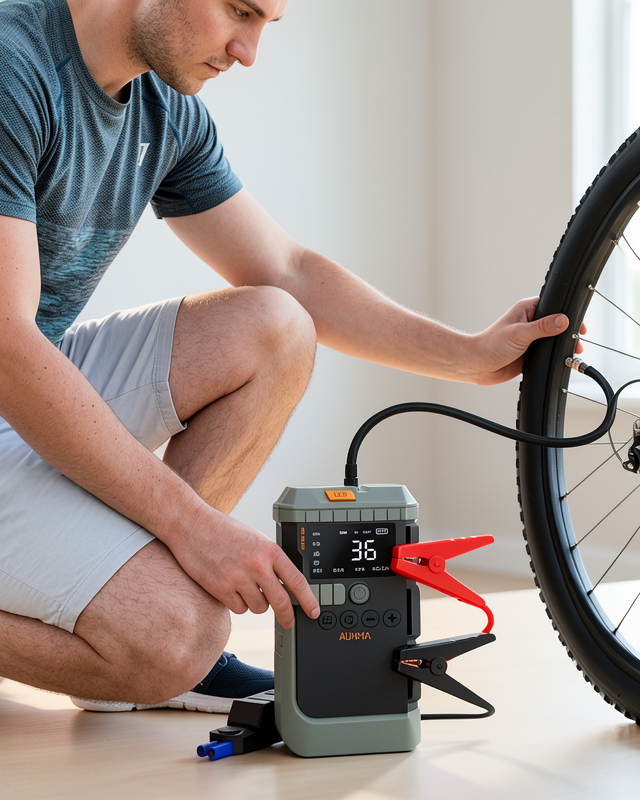 Araç Lastik Basınç Pompası Akü Takviye Powerbank LED Işıklı Çok Fonksiyonlu