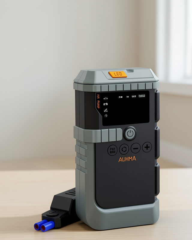 Taşınabilir Araç Jump Starter Hava Pompası Güç Bankası Dijital Basınç Göstergeli