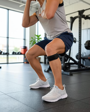 Siyah Ayarlanabilir Cırtlı Sporcu Destek Bandı Diz Tendon Bandı