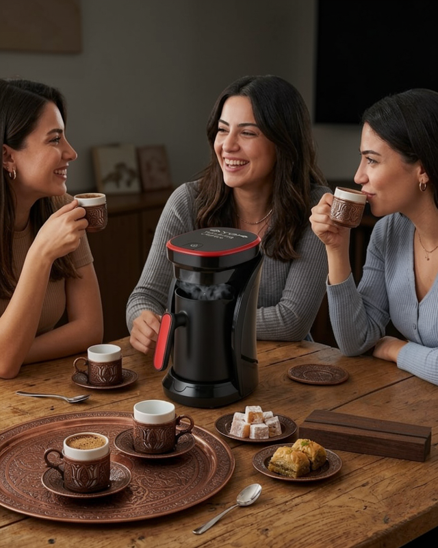 Türk Kahvesi Makinesi 4 Fincan Kapasiteli Taşma Emniyetli Modern Tasarım