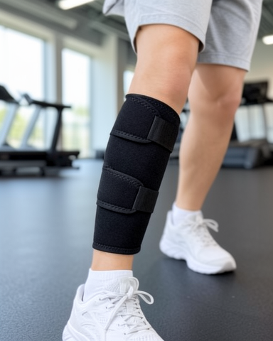 Çift Bantlı Siyah Ayarlanabilir Spor ve Yürüyüş Baldır Desteği