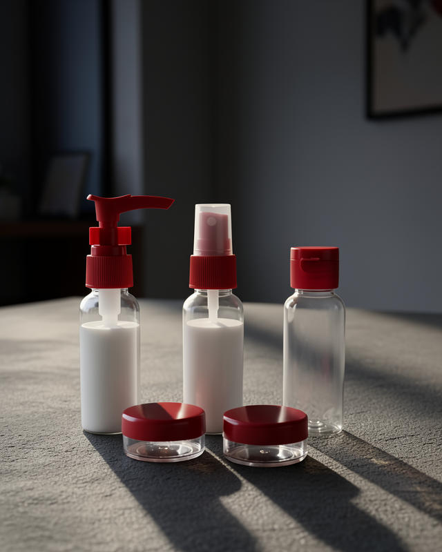 5 Parça Seyahat Dolum Şişesi Seti 30 ml Şeffaf Hafif Tasarım