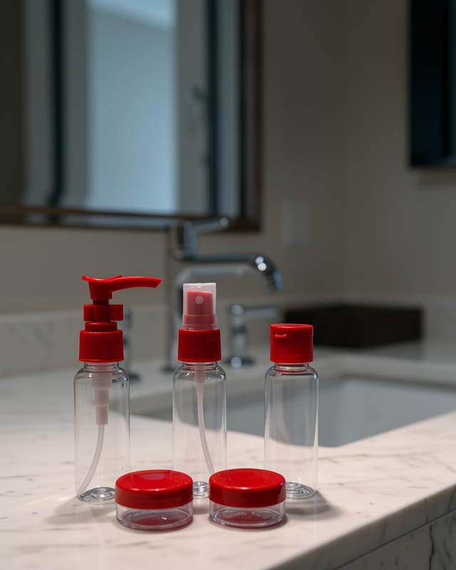 5’li Seyahat Boy Kozmetik Şişe Seti 30 ml Organizer Çantalı