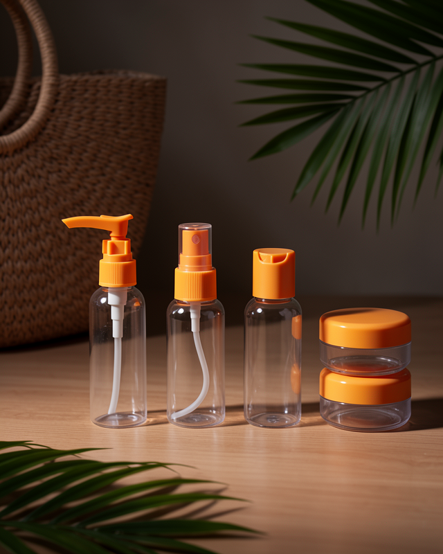 5 Parça Seyahat Banyo Seti Şeffaf 30 ml Taşınabilir Şişe Takımı