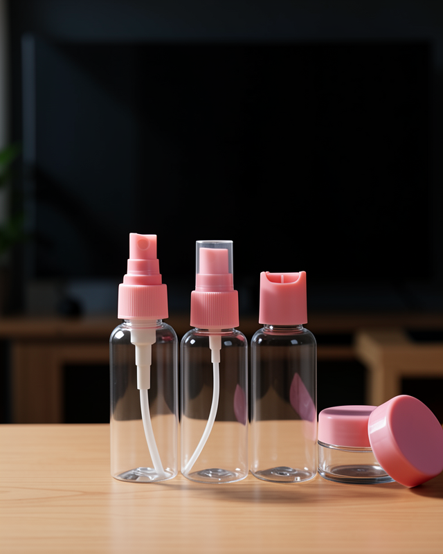 5 Parça Seyahat Boy Kozmetik Seti Şeffaf Düzenleyici 30 ml