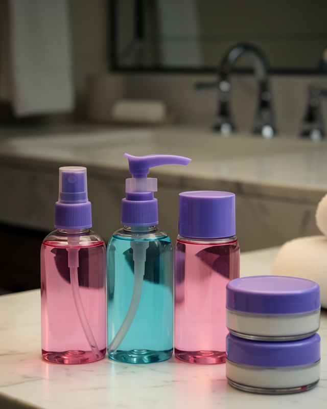 Taşınabilir 5’li Seyahat Banyo Seti 30 ml Şeffaf Kaplar
