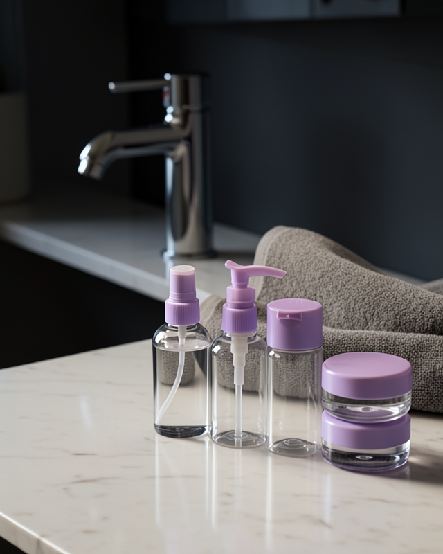 5 Parça Seyahat Banyo Seti 30 ml Şeffaf Taşınabilir Şişe