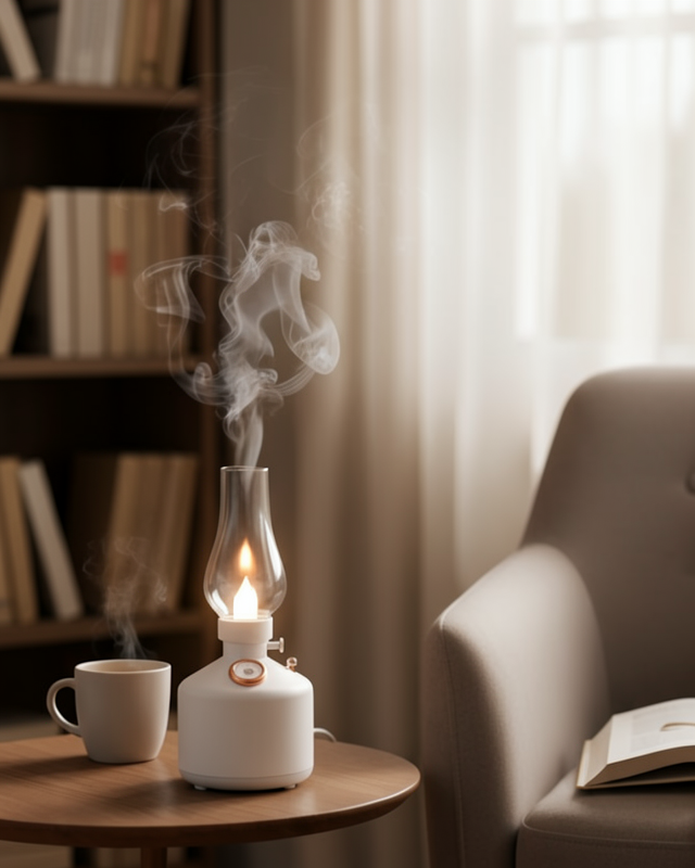 Retro Aroma Difüzörü 280 ml Su Kapasiteli 1200 mAh Şarjlı