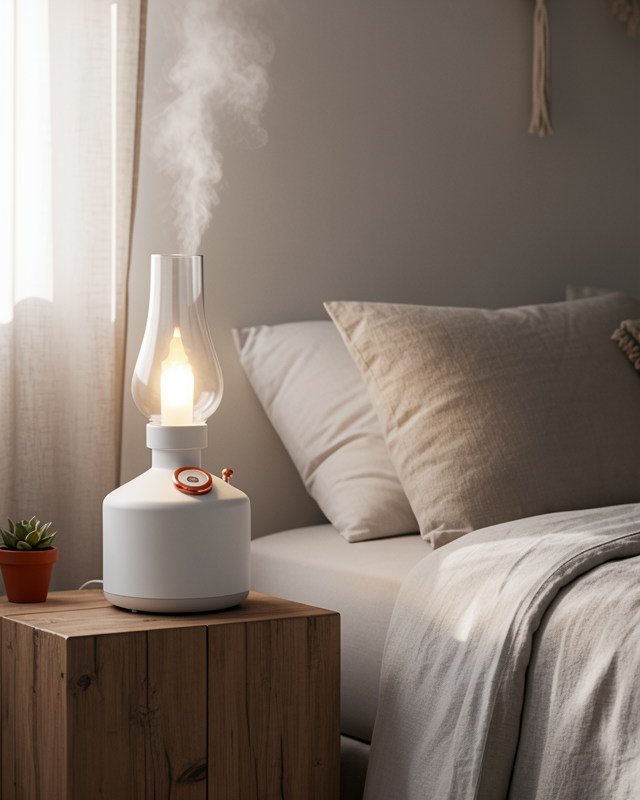 Aromaterapi Difüzörü 1200 mAh USB Şarjlı Dekoratif Gaz Lambası