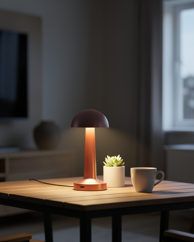 Masa Lambası Modern Bronz 3 Renk LED Dokunmatik Şarjlı