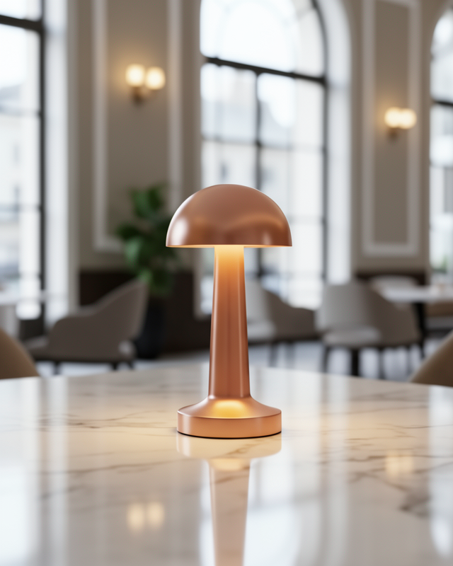 Şarjlı LED Masa Lambası Dokunmatik 3 Kademe Bronz Modern Tasarım