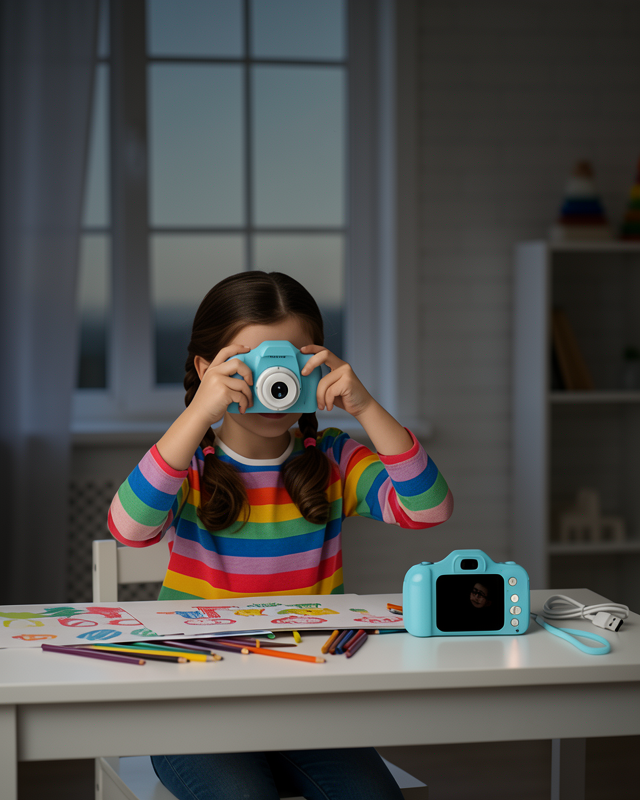 Mavi HD Mini Kamera Taşınabilir Video Kayıt ve Fotoğraf Çekim