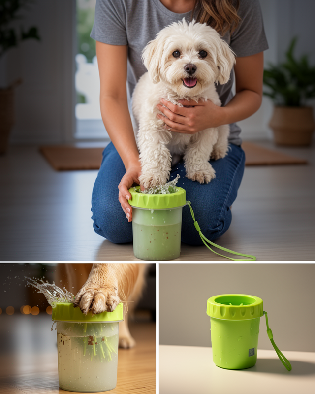 Köpek Ayak Temizleme Aparatı Silikon Fırçalı Taşınabilir