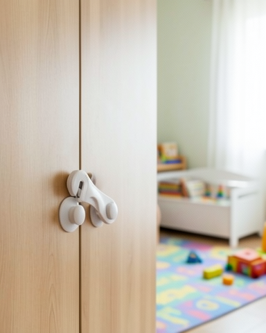 4 Adet Çocuk Güvenliği Dolap Kilidi Yapışkanlı Pratik Kullanım