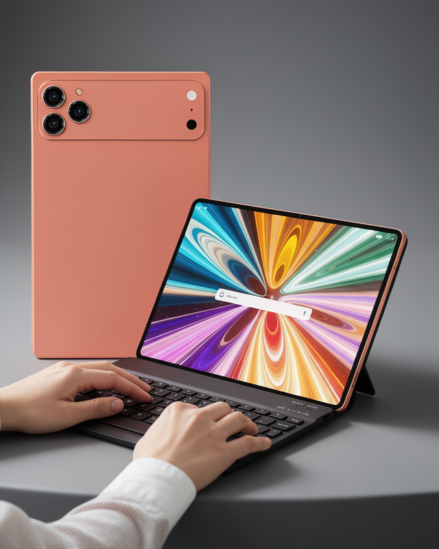Android Tablet Klavyeli Set Bluetooth Kılıf Stylus Kalem Cam