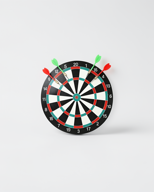 17 İnç Dart Tahtası 4 Metal Dart Oku ile Ahşap Malzeme