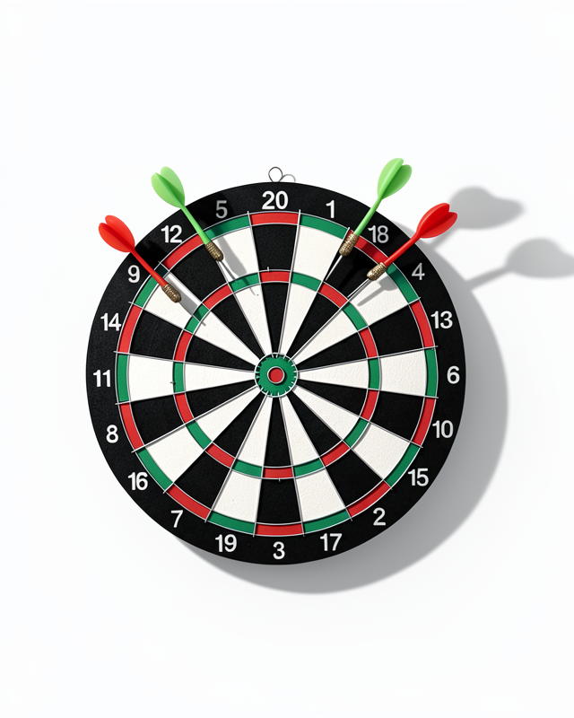 17 İnç Dart Tahtası Seti 4 Adet Dart Oku ile Ev ve Ofis İçin