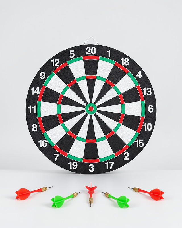 15 inç dart tahtası ahşap gövde metal uçlu dart okları