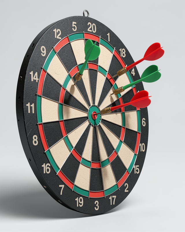 Ahşap 15 İnç Dart Tahtası Kolay Montajlı 4 Ok