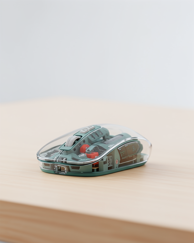 Kablosuz Bluetooth ve 2.4G USB Destekli Pilli Şeffaf Mouse