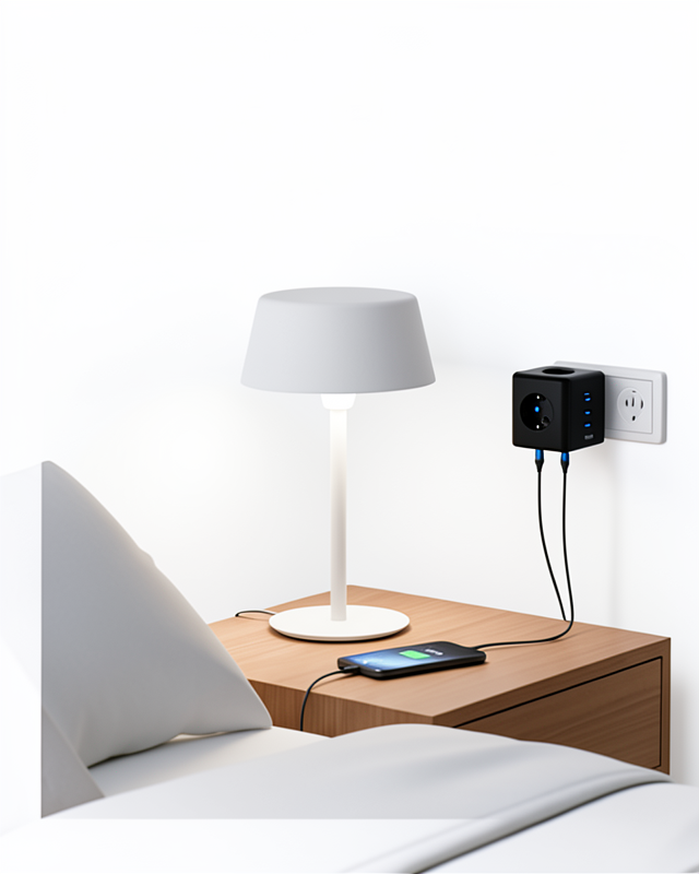 Akım Korumalı Priz Çoklu USB Girişli 3 Prizli Güvenli Enerji Yönetimi