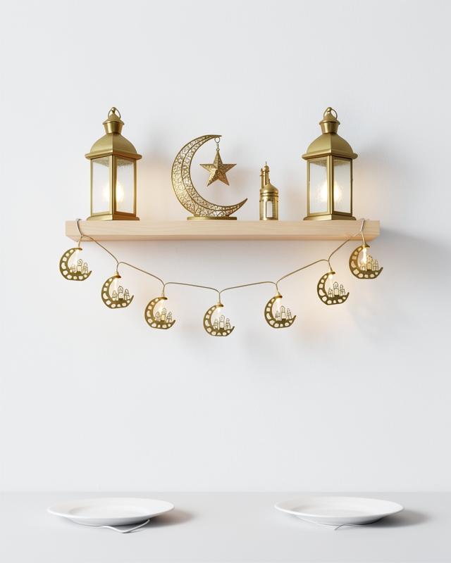 MİNARE RAMAZAN LED IŞIK Metal Gövde Pilli Sarı Işık