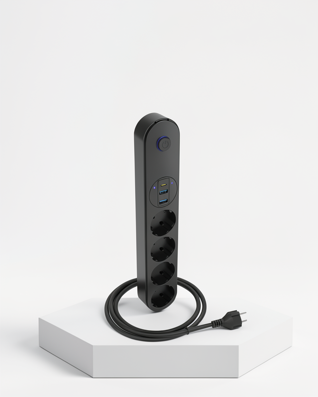 4 Prizli Led Anahtarlı Akım Korumalı Çoklu Priz 3 USB Girişi
