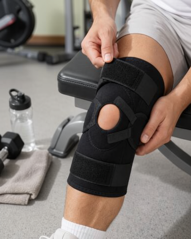Açık Patella Ayarlanabilir Spor ve Günlük Kullanım için Yan Destekli Ligamentli Dizlik
