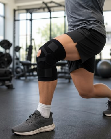 Ayarlanabilir Bantlı Açık Patella Ligamentli Sporcu Dizlik Yan Destekli