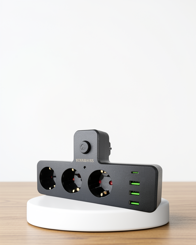 Akıllı Güç Ünitesi 7 Portlu Çoklu Priz USB ve Type-C Girişi ile