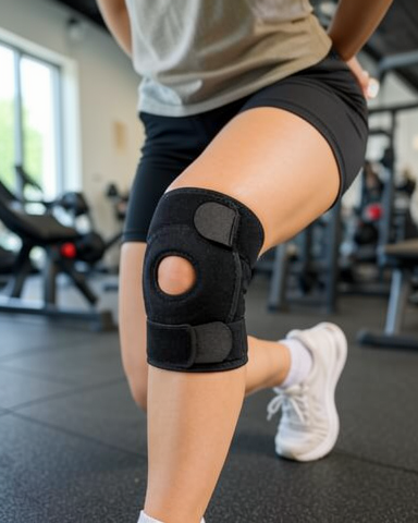 Ayarlanabilir Cırtlı Kısa Diz Desteği Açık Patella Tasarımlı Sporcu