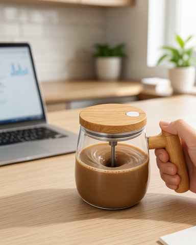 IP6 Su Sızdırmaz Şarjlı Kupa 3D Karıştırma, 400 ml Yeni Nesil