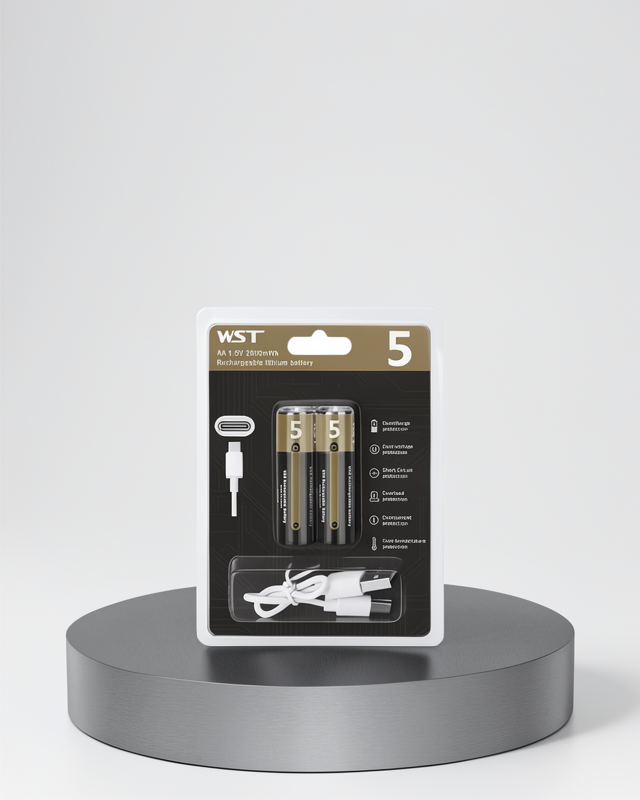 AA USB Type-C Pil | 1000+ Şarj Döngüsü | 1.5V Sabit Voltaj