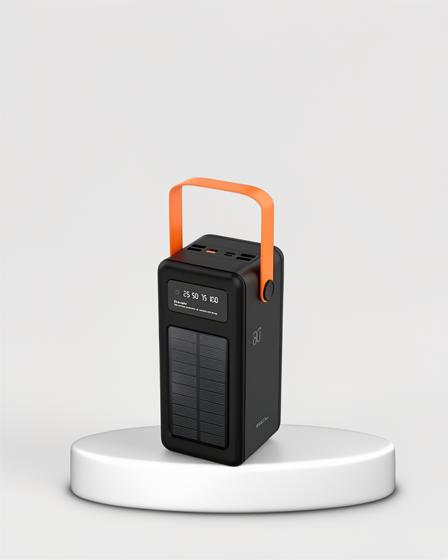 Göstergeli Fenerli 80000 mAh Solar Powerbank Taşınabilir Hızlı Şarj Cihazı