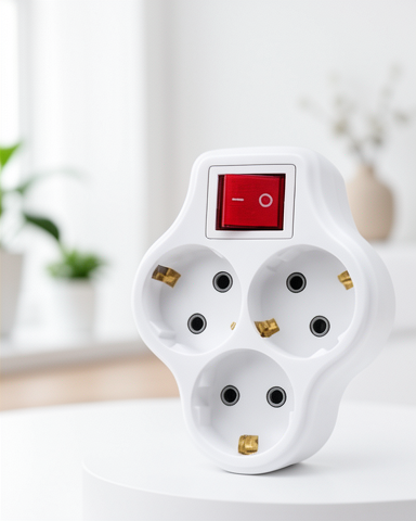Kompakt 3’lü Anahtarlı Kablosuz Duvar Tipi Priz Çoklayıcı Adaptör