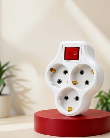 Anahtarlı 3’lü Topraklı Priz Çoklayıcı, Direkt Prize Takılan Adaptör